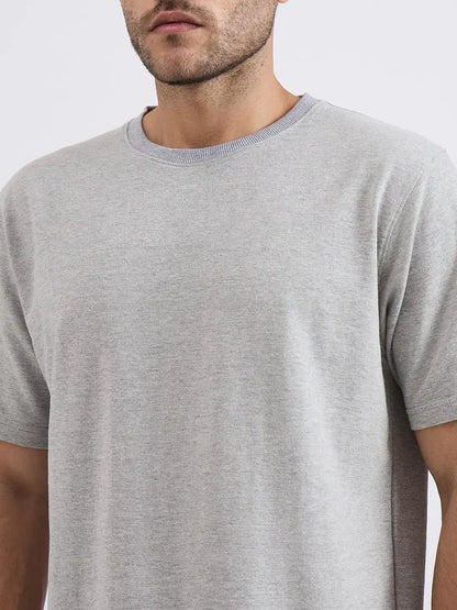 SG H2MT84192 Men Grey Melange T-Shirt