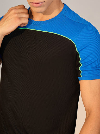 T-SHIRT MEN SG H3MT8206 BLACK/ROYAL BLUE