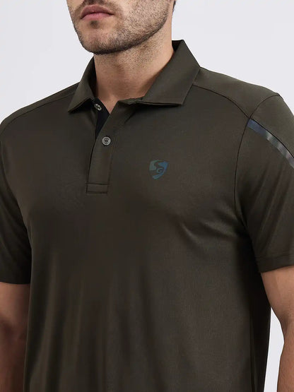 SG H2MP83871 Men Olive Polo T-Shirt