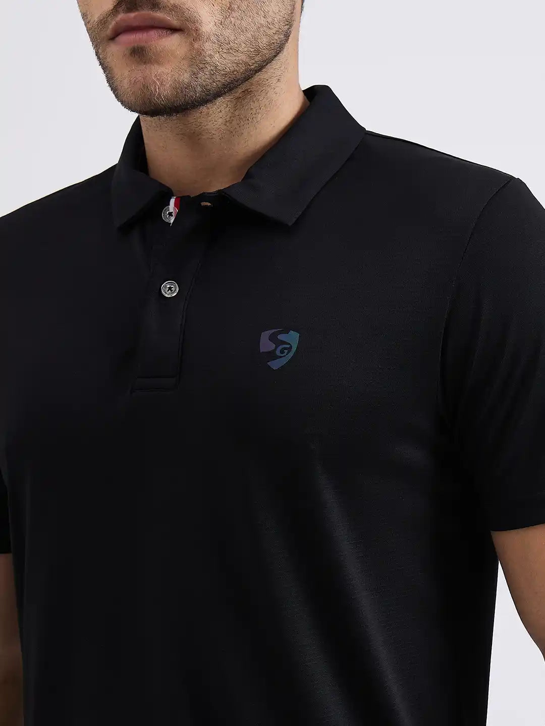 SG H1MP83811 Men Black Polo T-Shirt