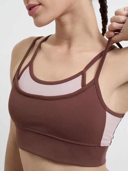 SG H1WSB83321 Women Brown Sports Bra