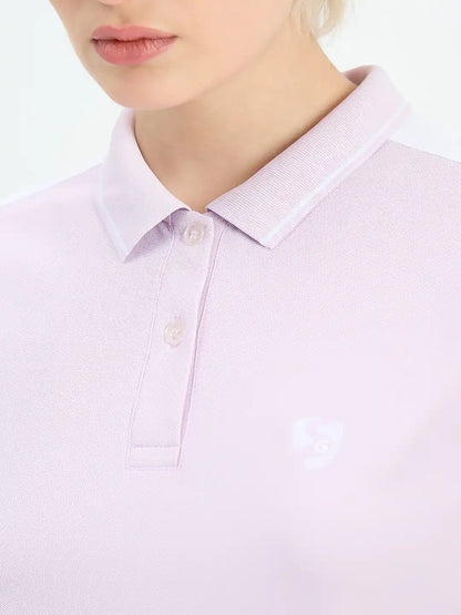 SG H2WP83241 Women Lilac/White Polo T-Shirt
