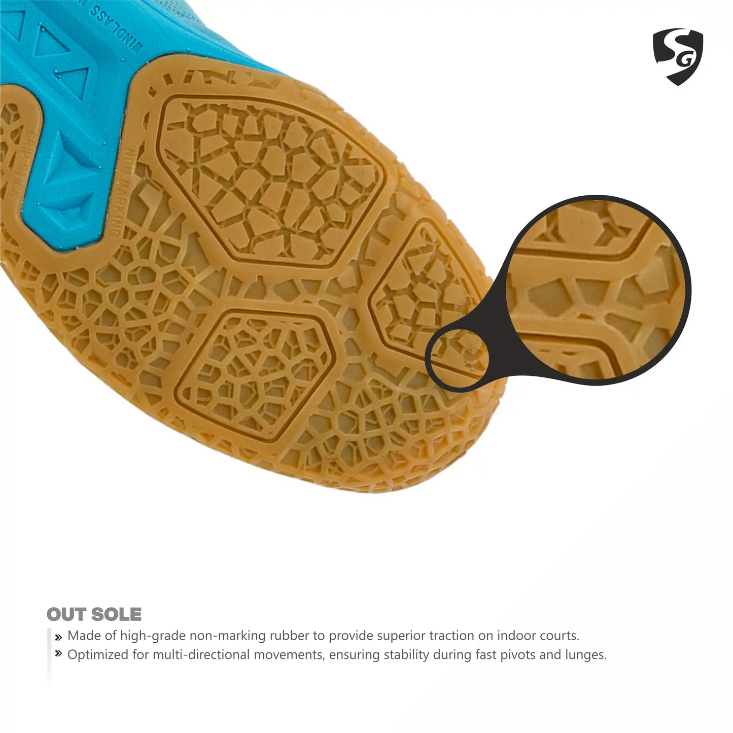 SG COURT PRO Shoes Aqua/Lime Green