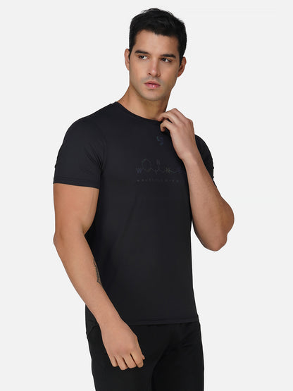 SG Round Neck Regular Comfort Fit T-Shirt For Mens & Boys, Cloudy Grey, Carbon Black, Deep Teal, Grey Blue | Ideal for Trail Running, Fitness & Training, Jogging, Gym Wear & Fashion Wear