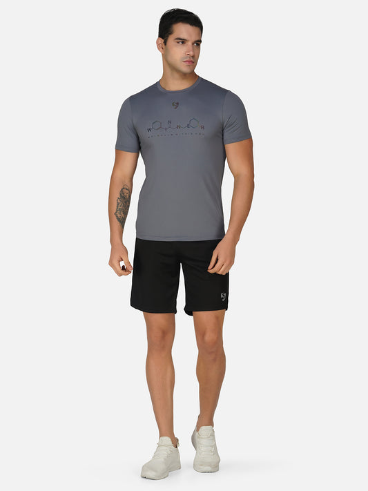 SG Round Neck Regular Comfort Fit T-Shirt For Mens & Boys, Cloudy Grey, Carbon Black, Deep Teal, Grey Blue | Ideal for Trail Running, Fitness & Training, Jogging, Gym Wear & Fashion Wear