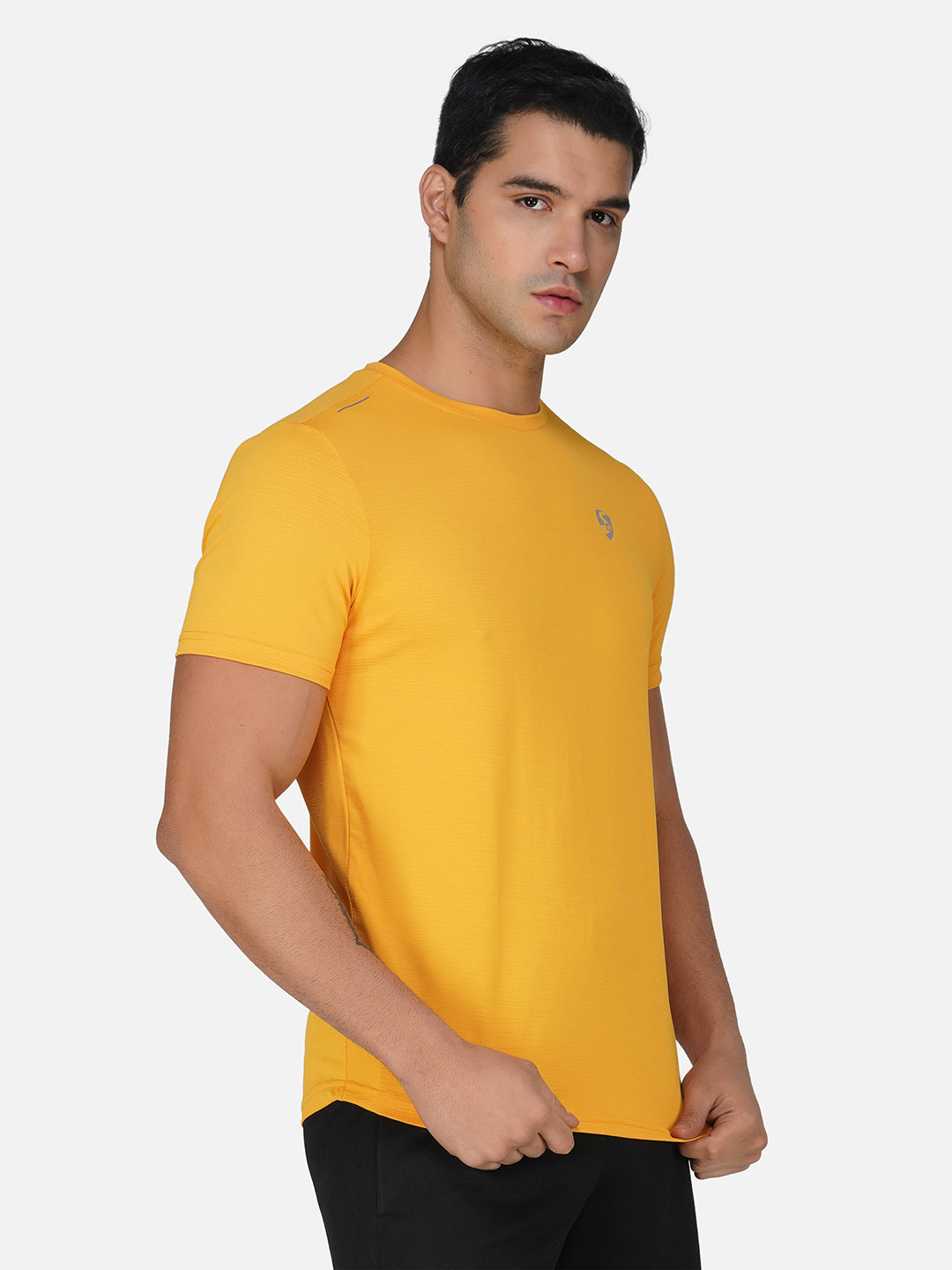 SG Round Neck Regular Comfort Fit T-Shirt For Mens & Boys, Sunshine Yellow Royal Blue | Ideal for Trail Running, Fitness & Training, Jogging, Gym Wear & Fashion Wear