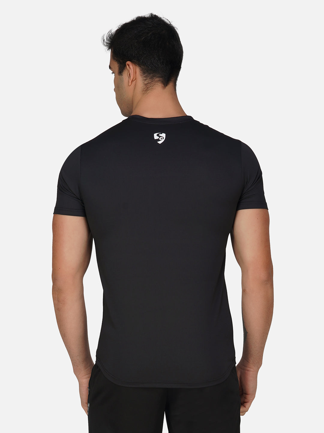 SG Round Neck Regular Comfort Fit T-Shirt For Mens & Boys, Carbon Black & Deep Teal | Ideal for Trail Running, Fitness & Training, Jogging, Gym Wear & Fashion Wear