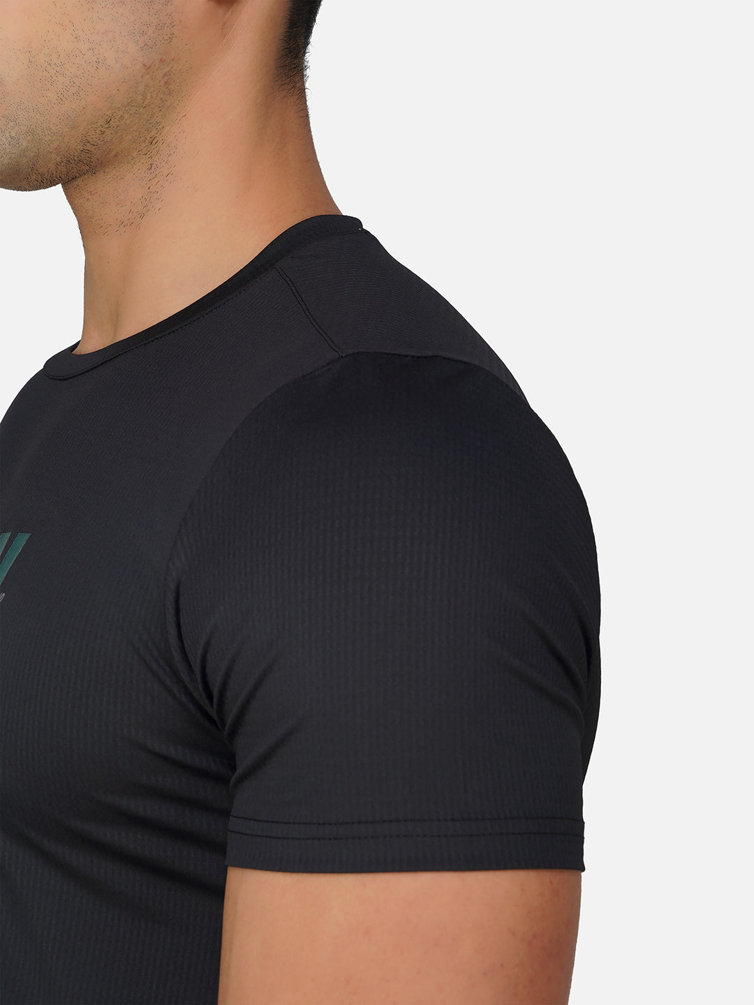 SG Round Neck Regular Comfort Fit T-Shirt For Mens & Boys, Carbon Black & Deep Teal | Ideal for Trail Running, Fitness & Training, Jogging, Gym Wear & Fashion Wear