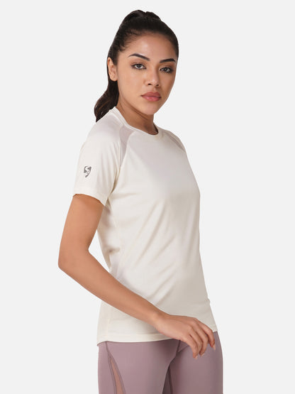 SG Round Neck Regular Comfort Fit T-Shirt For Womens & Girls, Lime Green, Egg White & Dark Pink | Ideal for Trail Running, Fitness & Training, Jogging, Gym Wear & Fashion Wear