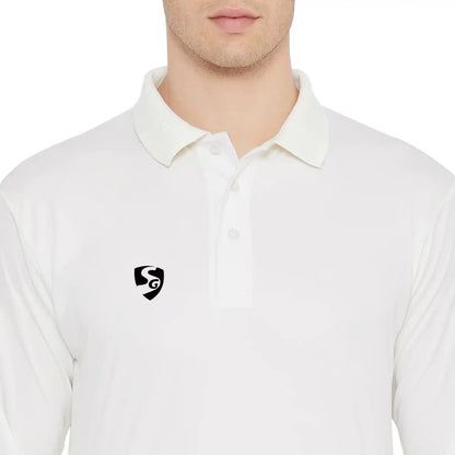 SG Senior Club Full Sleeve Cricket Shirt Whites