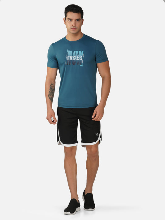 SG Men's Regular Comfort Fit Sports Shorts for Mens & Boys | Ideal for Trail Running, Gym Fitness & Training, Jogging, Regular & DEEP BLACK / ROYAL