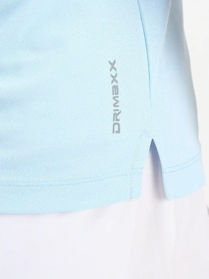 SG H2WP83242 Women Sky Blue/White Polo T-Shirt