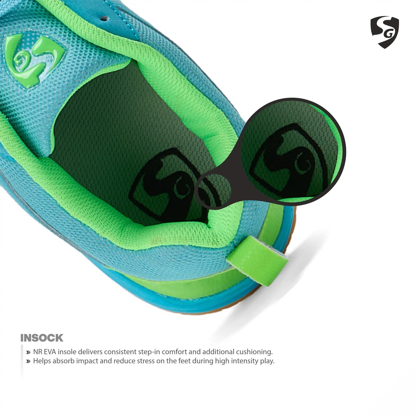 SG COURT PRO Shoes Aqua/Lime Green