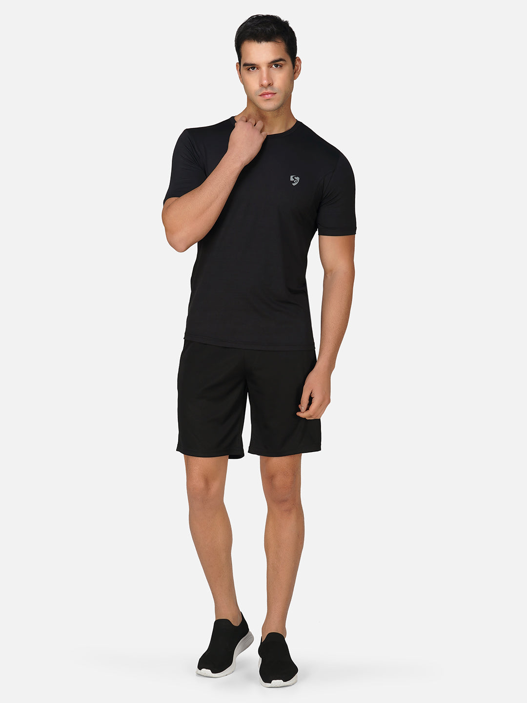 SG Round Neck Regular Comfort Fit T-Shirt For Mens & Boys, Snow White & Deep Black | Ideal for Trail Running, Fitness & Training, Jogging, Gym Wear & Fashion Wear