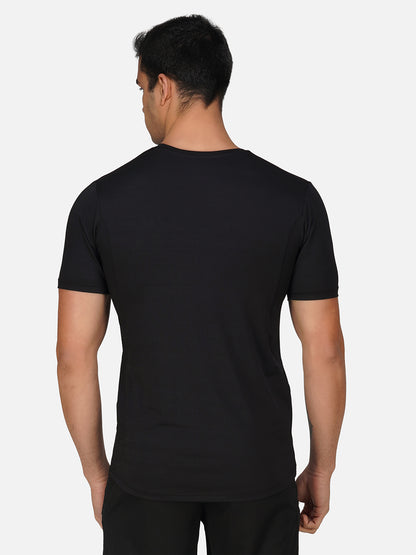 SG Round Neck Regular Comfort Fit T-Shirt For Mens & Boys, Snow White & Deep Black | Ideal for Trail Running, Fitness & Training, Jogging, Gym Wear & Fashion Wear