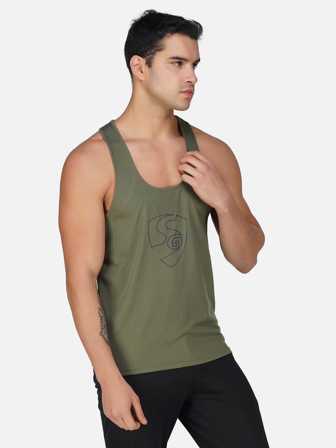 SG Regular Comfort Fit Vest For Mens & Boys, Midnight Blue & Olive Green | Ideal for Trail Running, Fitness & Training, Jogging, Gym Wear & Fashion Wear