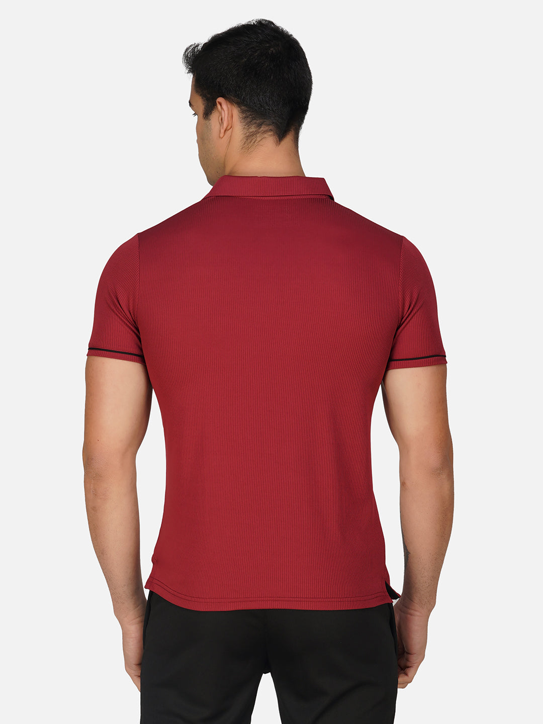 SG Regular Comfort Fit Polo T-Shirt For Mens & Boys, Deep Black & Maroon | Ideal for Trail Running, Fitness & Training, Jogging, Gym Wear & Fashion Wear