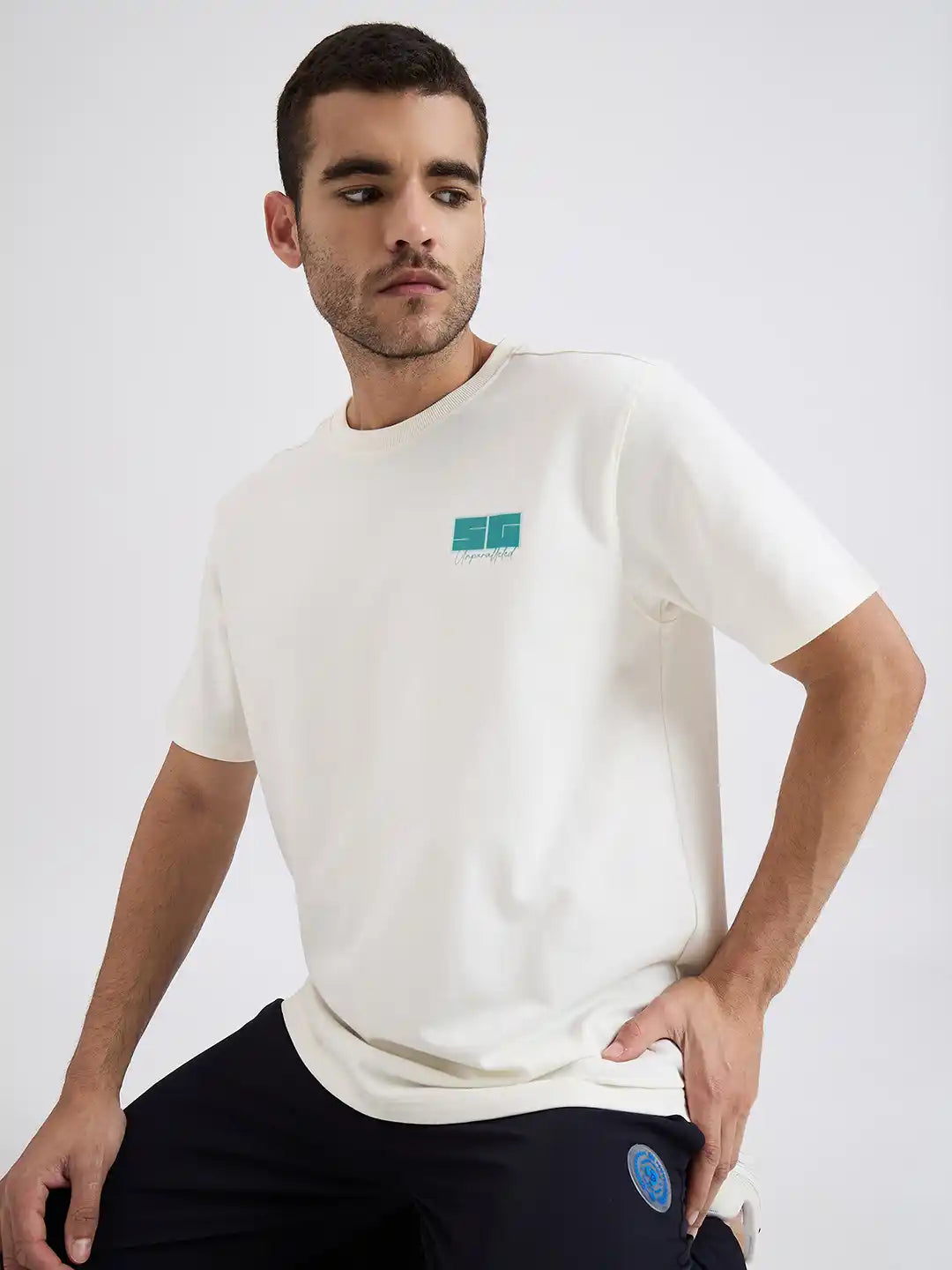 SG H1MT83182 Men Cream T-Shirt