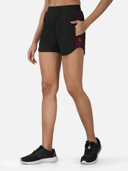 SG Regular Comfort Fit Shorts For Womens & Girls, Egg White & Jet black | Ideal for Trail Running, Fitness & Training, Jogging, Gym Wear & Fashion Wear