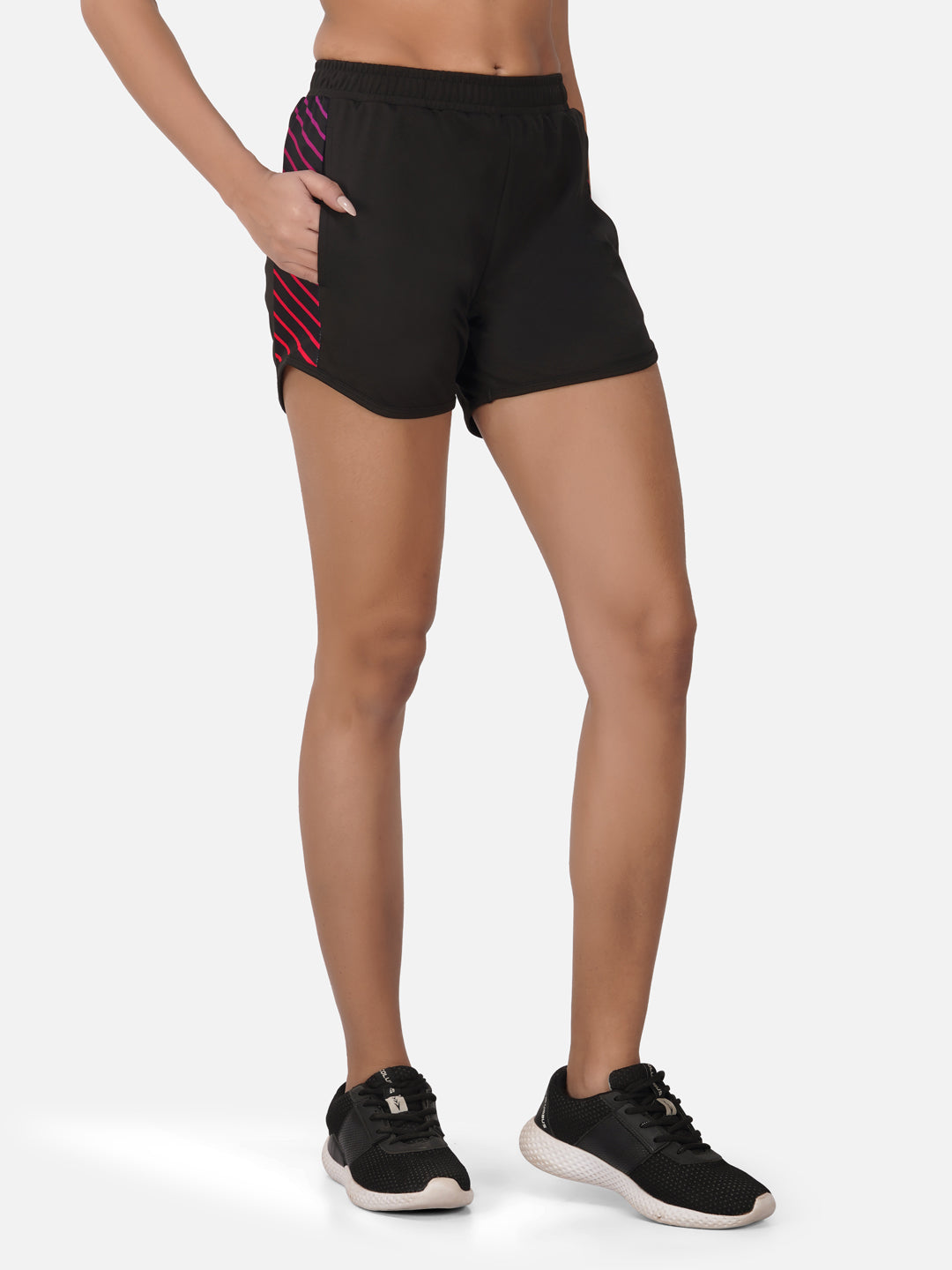 SG Regular Comfort Fit Shorts For Womens & Girls, Egg White & Jet black | Ideal for Trail Running, Fitness & Training, Jogging, Gym Wear & Fashion Wear