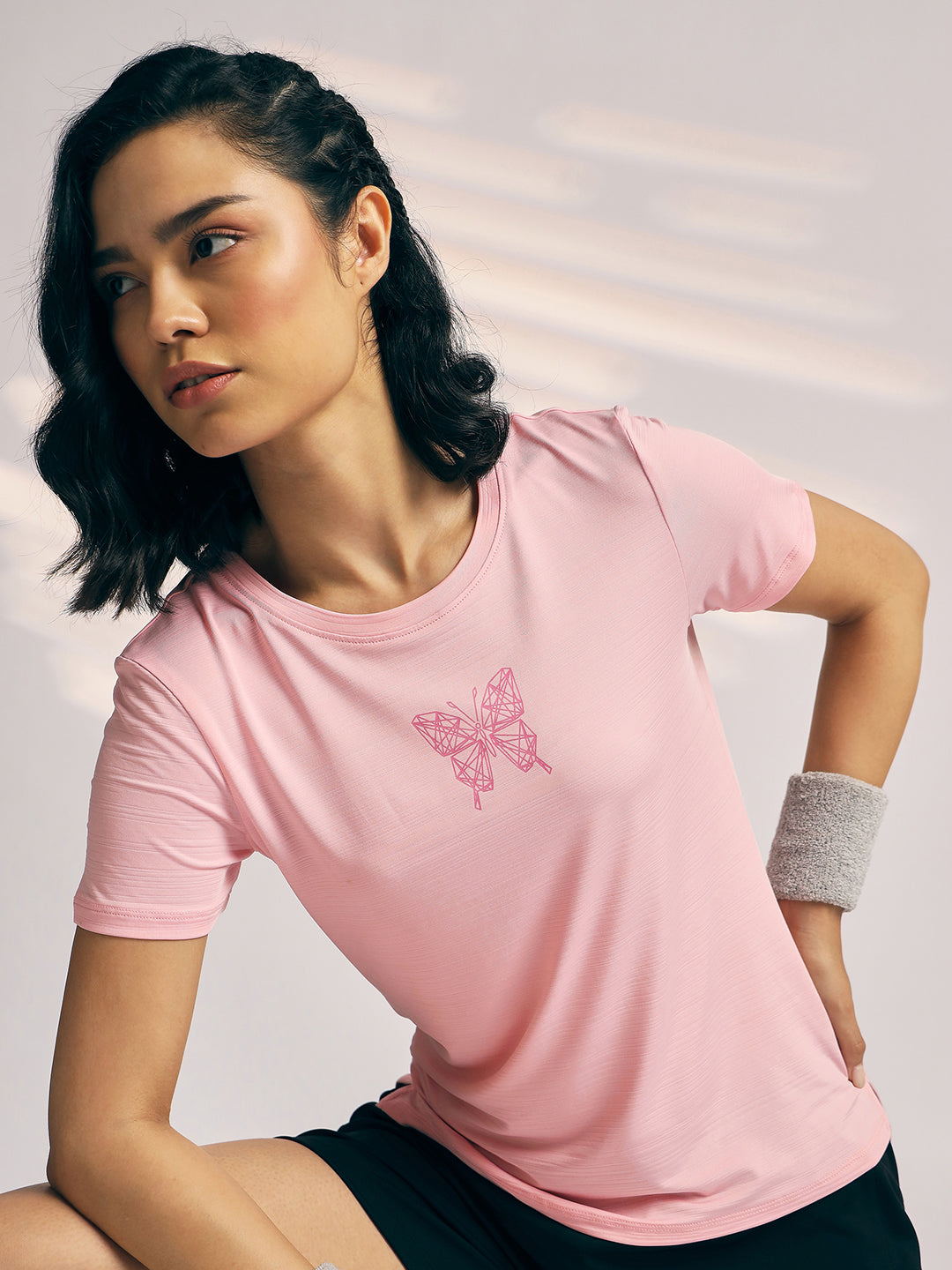 T-SHIRT WOMEN SG H3WT8265 LIGHT PINK