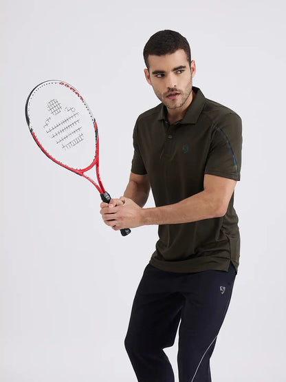 SG H2MP83871 Men Olive Polo T-Shirt