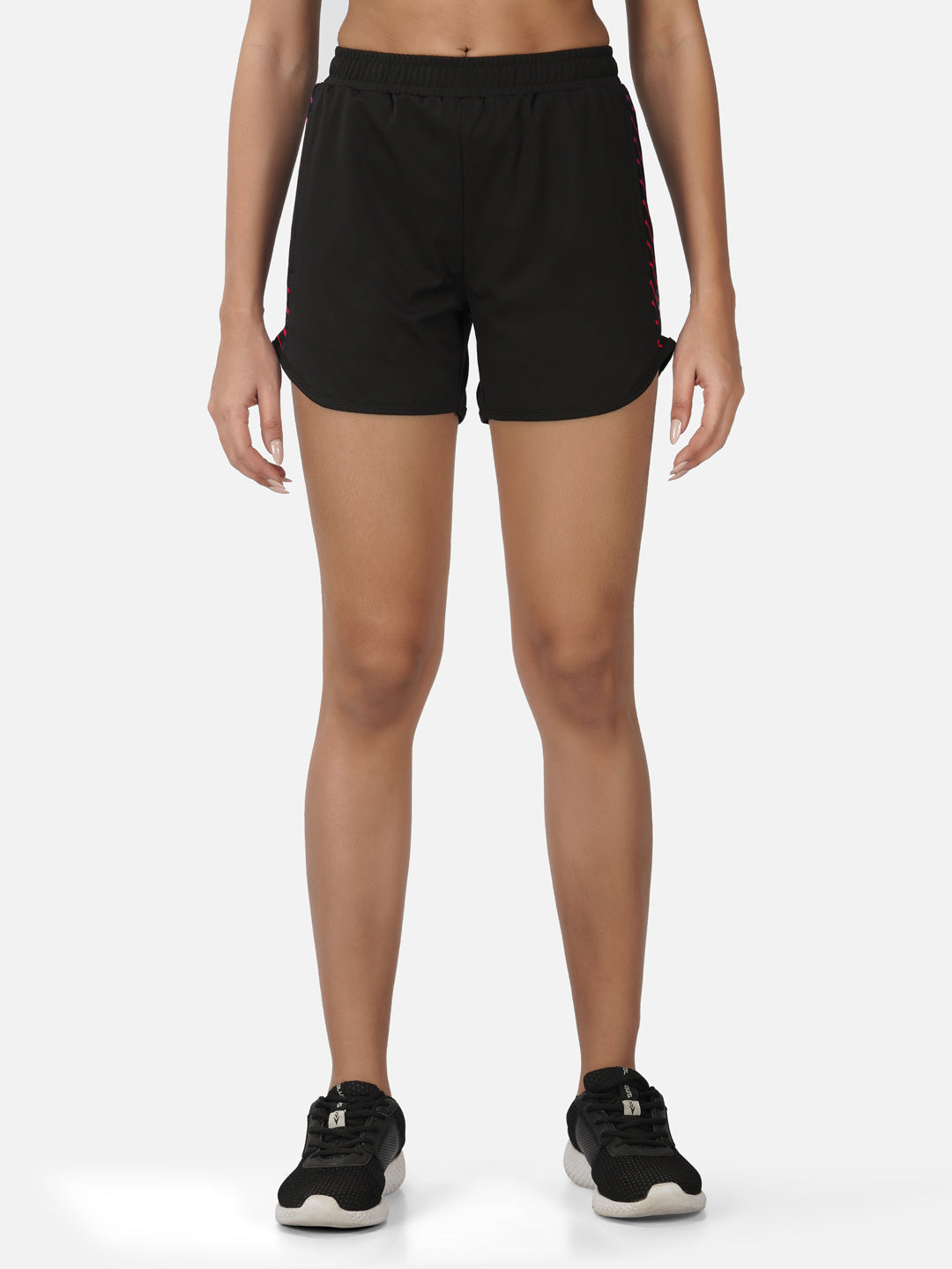 SG Regular Comfort Fit Shorts For Womens & Girls, Egg White & Jet black | Ideal for Trail Running, Fitness & Training, Jogging, Gym Wear & Fashion Wear