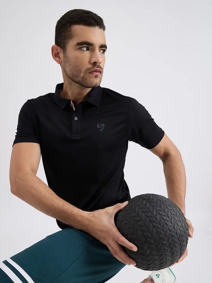 SG H1MP83811 Men Black Polo T-Shirt