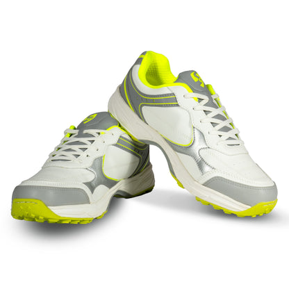 SG ARMOUR STUD Cricket Shoes in White/Grey/Lime – Your Ultimate Cricket Companion