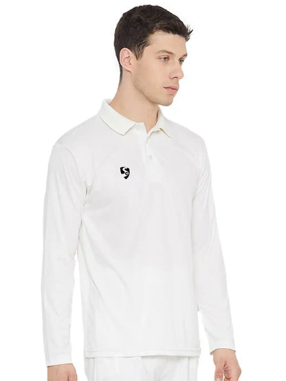 SG Senior Club Full Sleeve Cricket Shirt Whites