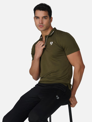 SG Regular Comfort Fit Polo T-Shirt For Mens & Boys, Olive Green & Navy Blue| Ideal for Trail Running, Fitness & Training, Jogging, Gym Wear & Fashion Wear