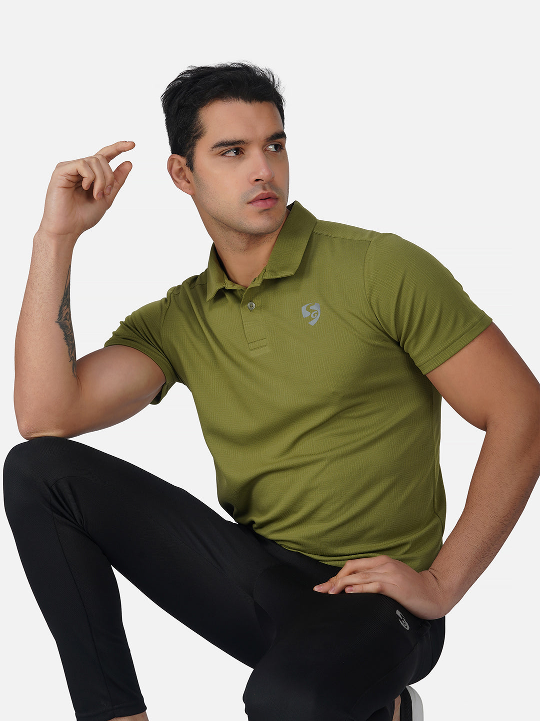 SG Regular Comfort Fit Polo T-Shirt For Mens & Boys, Olive Green, Marble White & Jet Black | Ideal for Trail Running, Fitness & Training, Jogging, Gym Wear & Fashion Wear