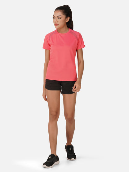 SG Round Neck Regular Comfort Fit T-Shirt For Womens & Girls, Lime Green, Egg White & Dark Pink | Ideal for Trail Running, Fitness & Training, Jogging, Gym Wear & Fashion Wear