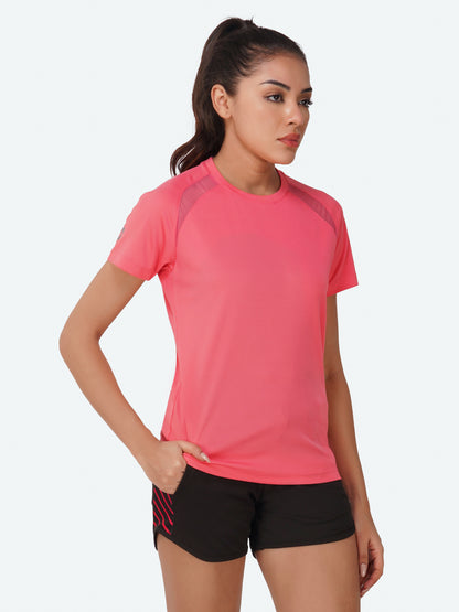 SG Round Neck Regular Comfort Fit T-Shirt For Womens & Girls, Lime Green, Egg White & Dark Pink | Ideal for Trail Running, Fitness & Training, Jogging, Gym Wear & Fashion Wear