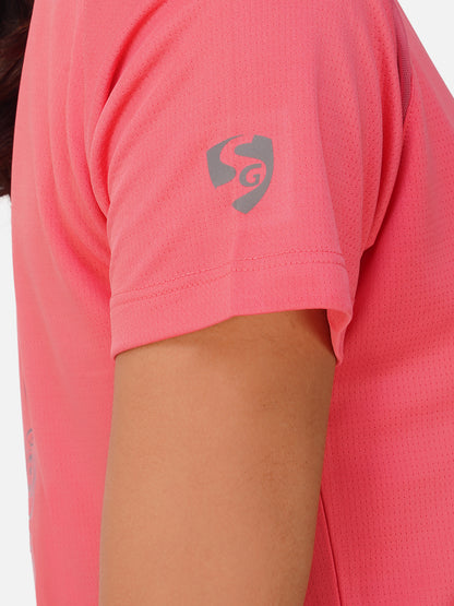 SG Round Neck Regular Comfort Fit T-Shirt For Womens & Girls, Lime Green, Egg White & Dark Pink | Ideal for Trail Running, Fitness & Training, Jogging, Gym Wear & Fashion Wear