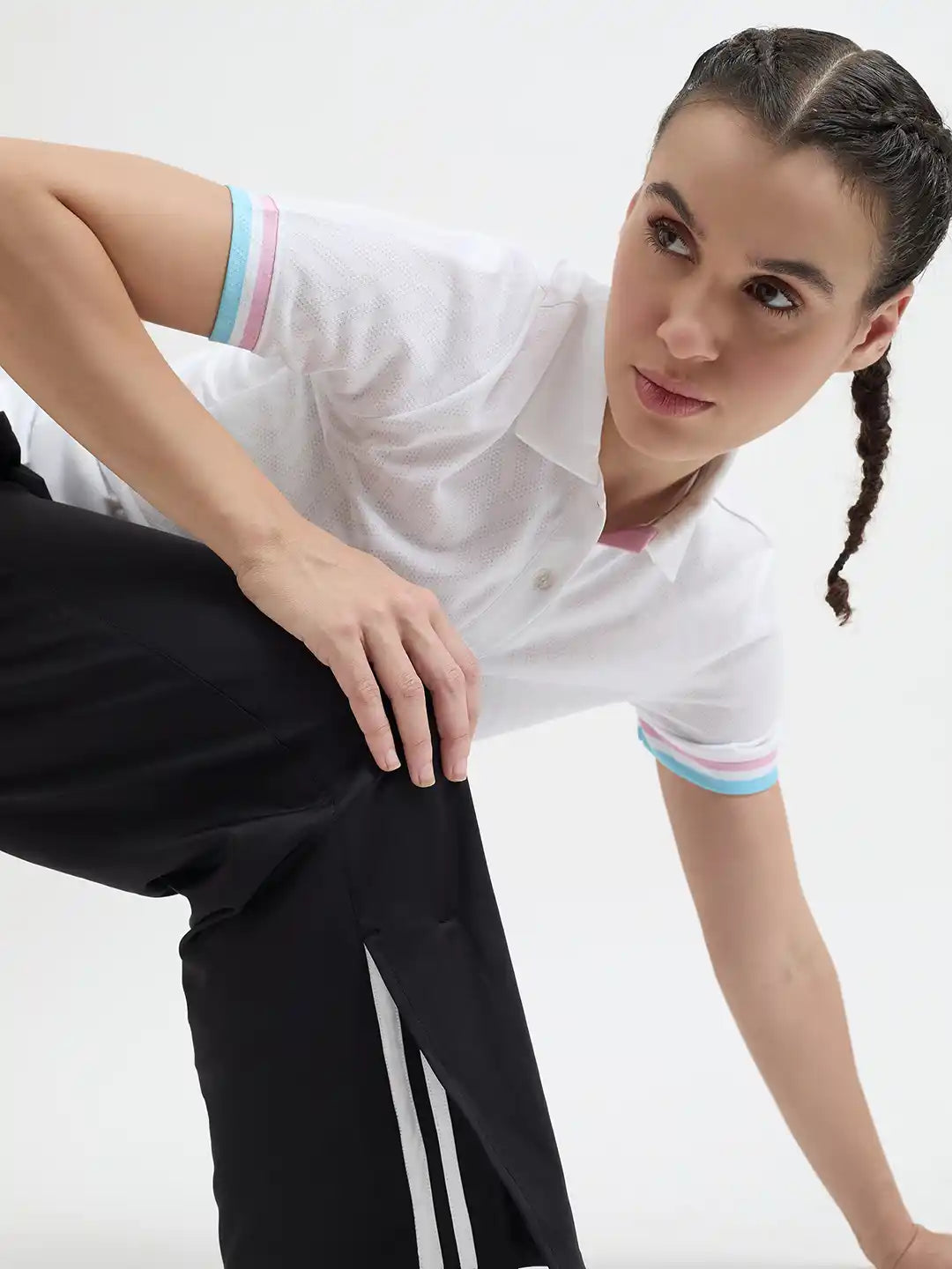 SG H1WP83221 Women White Polo T-Shirt