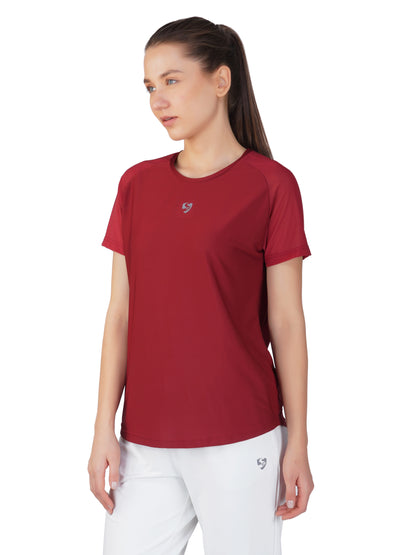 SG Women'S Round Neck T-Shirt for Womens & Girls | Ideal for Trail Running, Gym Fitness & Training, Jogging, Regular & Fashion Wear