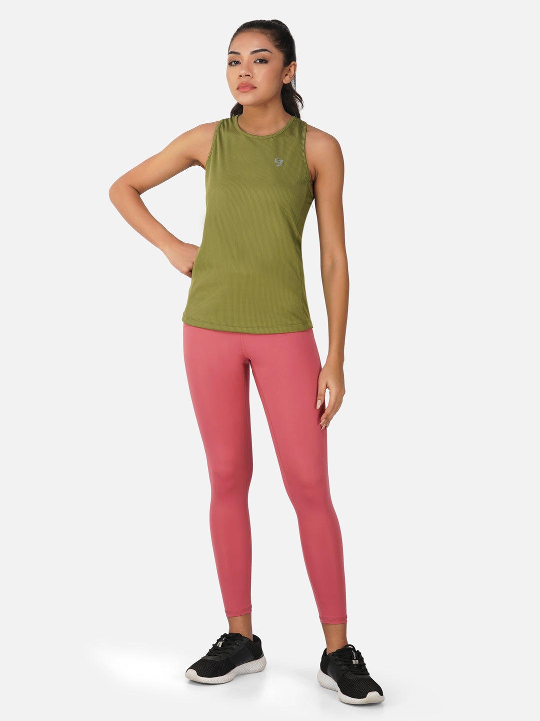 SG Legging For Womens & Girls, Light Carrot & Jasper Green | Ideal for Yoga, Cycling, Trail Running, Fitness & Training, Jogging, Gym Wear & Fashion Wear