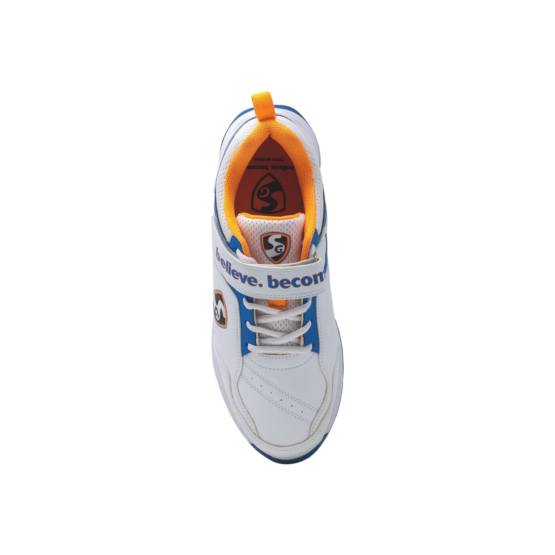 SG CENTURY 6.0 Cricket - Sleek Design in White/Royal Blue/Orange for Optimal Performance