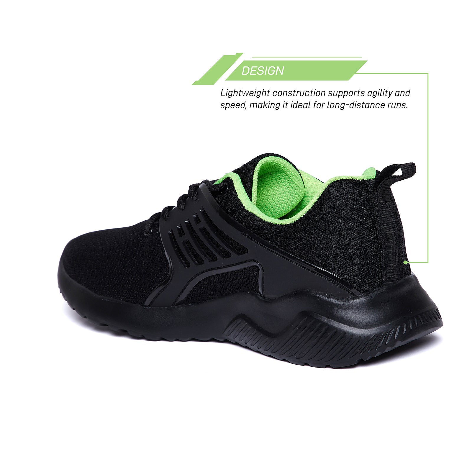 Unpar By SG Fit-Run Running Sports Shoes For Men, Black | Ideal for Running/Walking/Gym/Jogging/Training Sports Fashion Footwear