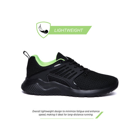 Unpar By SG Fit-Run Running Sports Shoes For Men, Black | Ideal for Running/Walking/Gym/Jogging/Training Sports Fashion Footwear