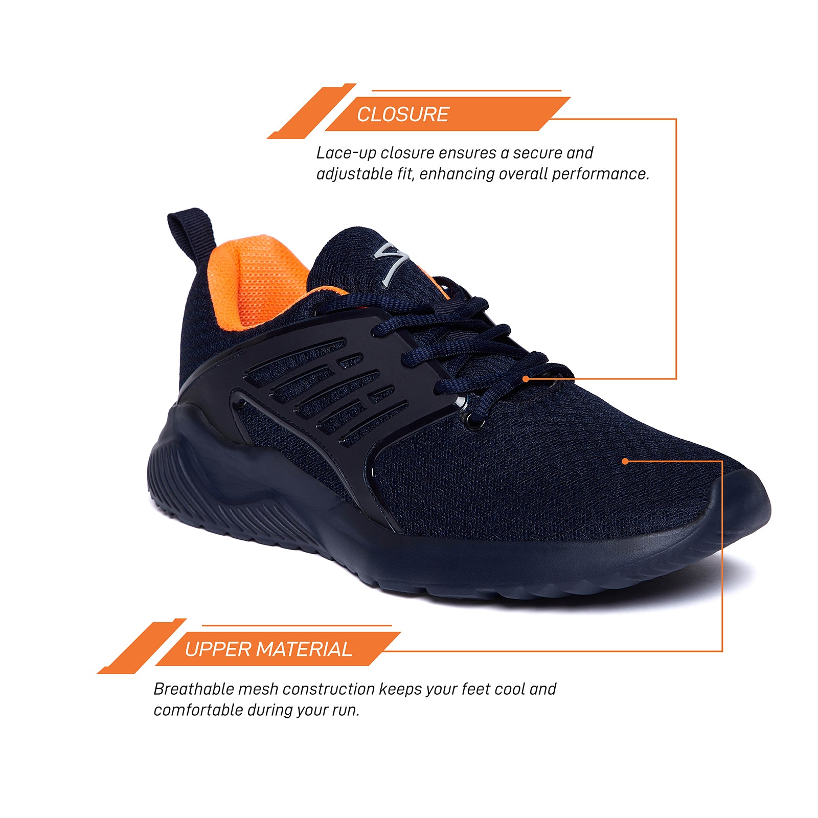 Unpar By SG Fit-Run Running Sports Shoes For Men, Navy | Ideal for Running/Walking/Gym/Jogging/Training Sports Fashion Footwear