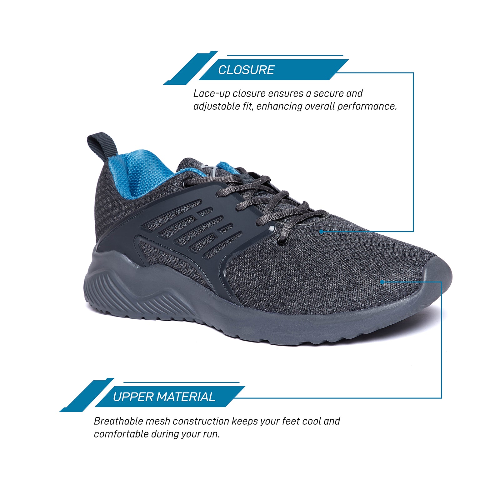 Unpar By SG Fit-Run Running Sports Shoes For Men, Grey | Ideal for Running/Walking/Gym/Jogging/Training Sports Fashion Footwear