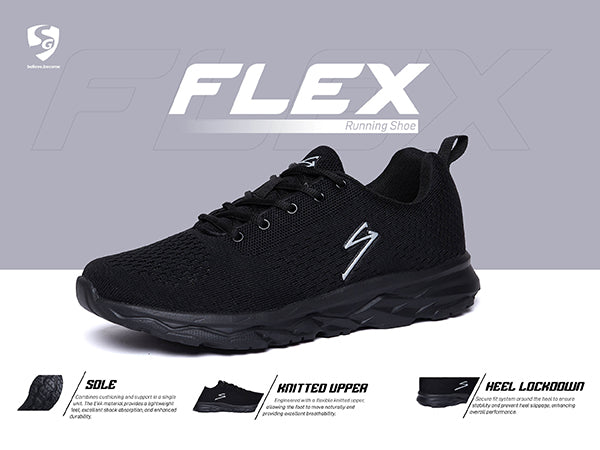 Unpar By SG Flex Running Sports Shoes For Men, Black | Ideal for Running/Walking/Gym/Jogging/Training Sports Fashion Footwear