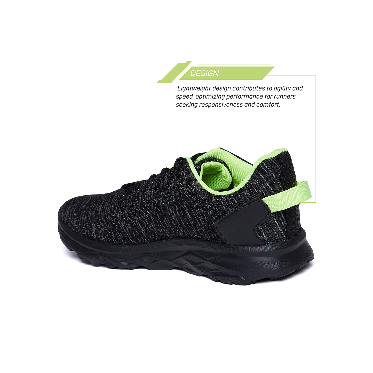 Unpar By SG Rotler Running Sports Shoes For Men, Black/Lime | Ideal for Running/Walking/Gym/Jogging/Training Sports Fashion Footwear