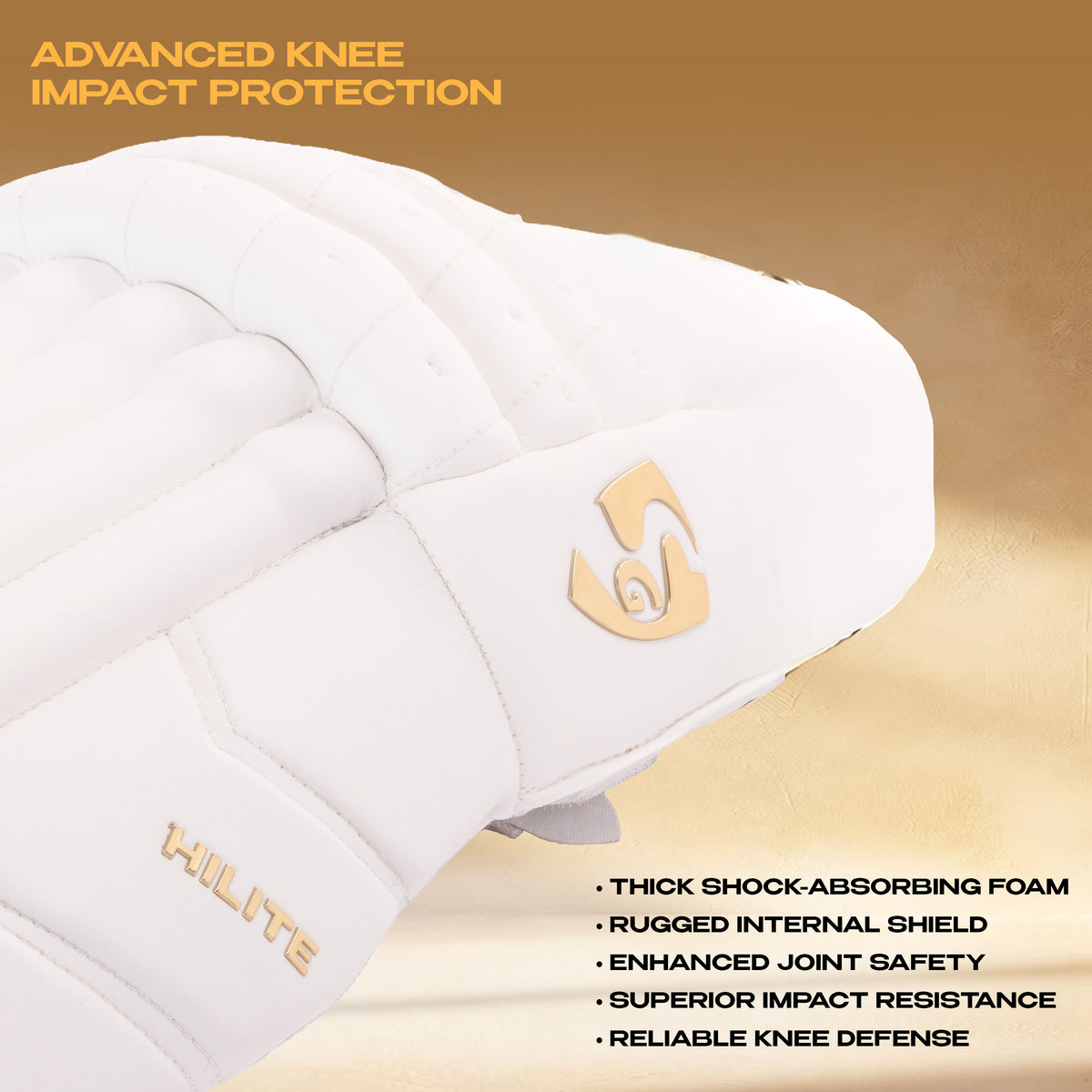SG Hilite White/Golden Batting Legguards