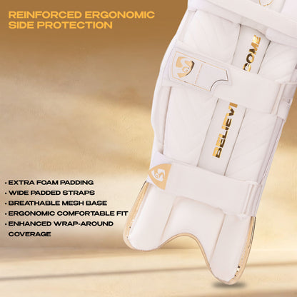 SG Hilite White/Golden Batting Legguards