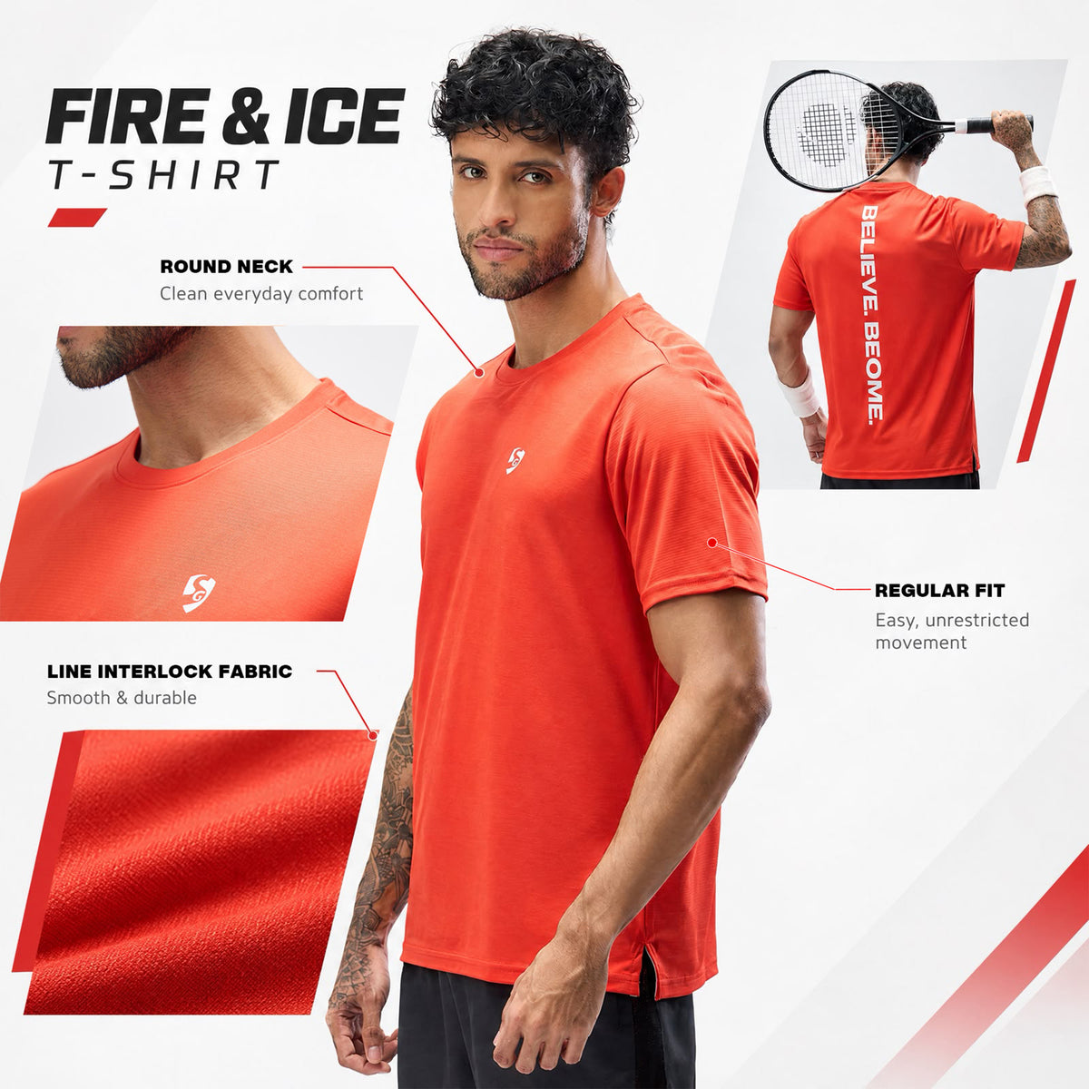 SG Fire and Ice T-Shirt Regular Fit - Men's