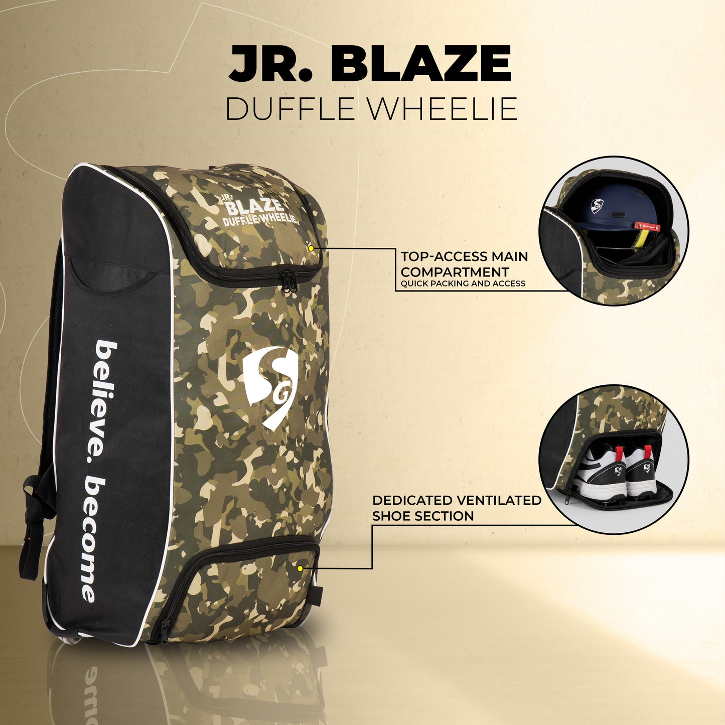 SG Blaze Junior Duffle Wheelie Kit Bag