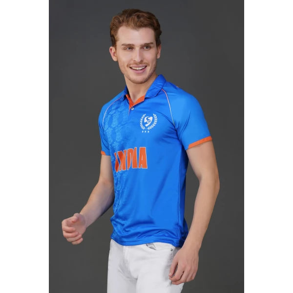 SG Polo T-shirt | Indian Cricket Team Jersey | Half Sleeve- India Blue